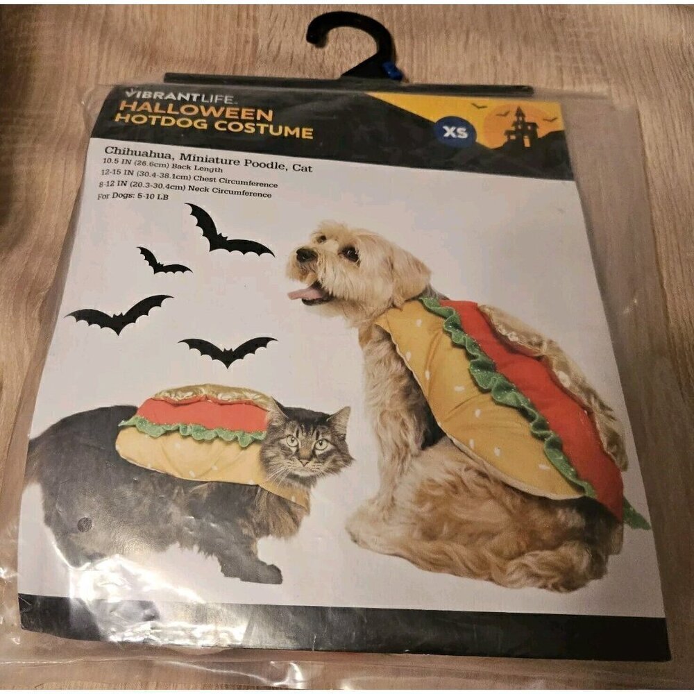 Vibrant Life Dog Cat Pet Halloween Hot Dog Costume Size XS 5-10 Pounds New